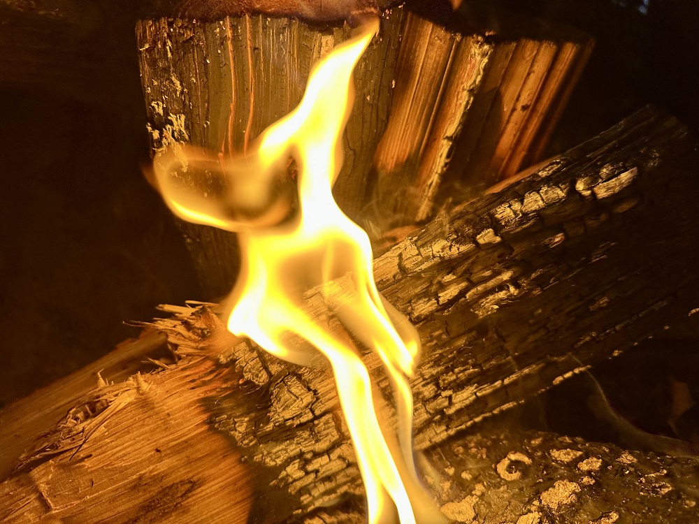 close up of fire