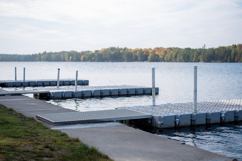 view of docks on lake