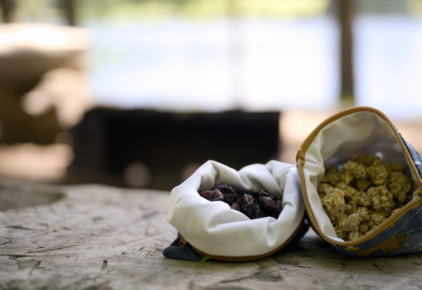 snacks in reusable bags
