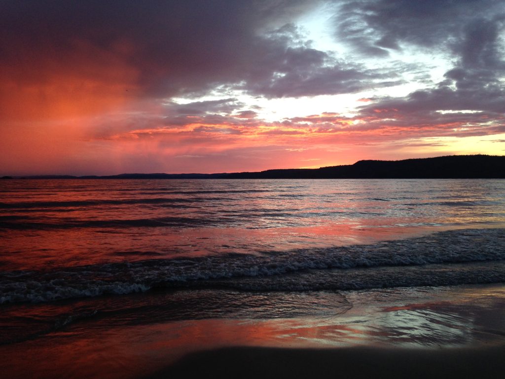 sunset over lake