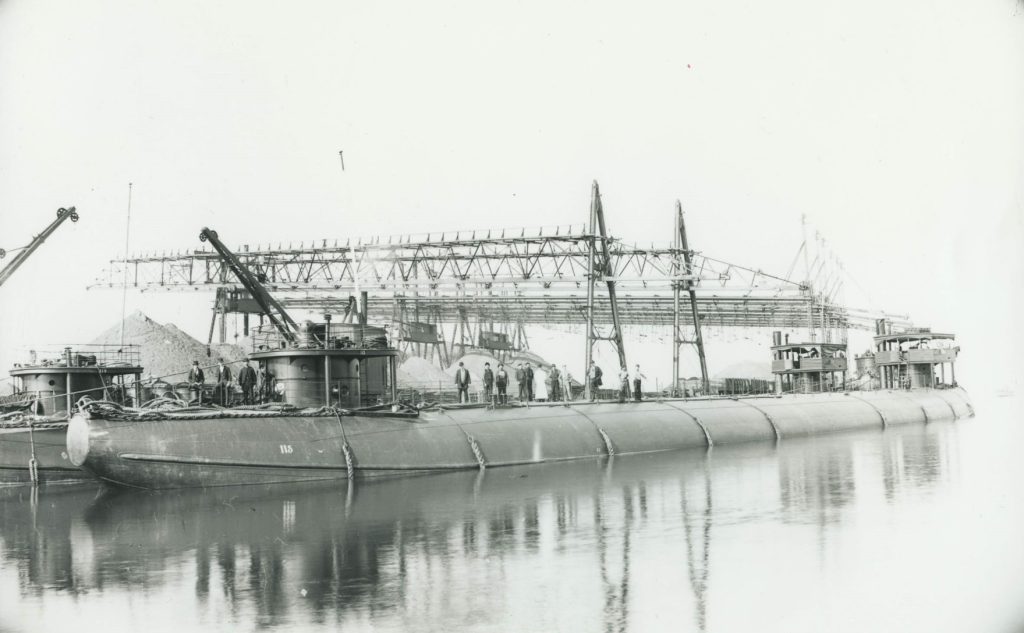 black and white image of ship