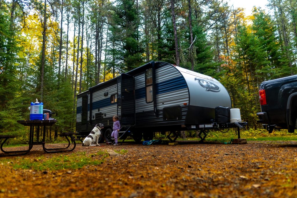 RV on fall campsite