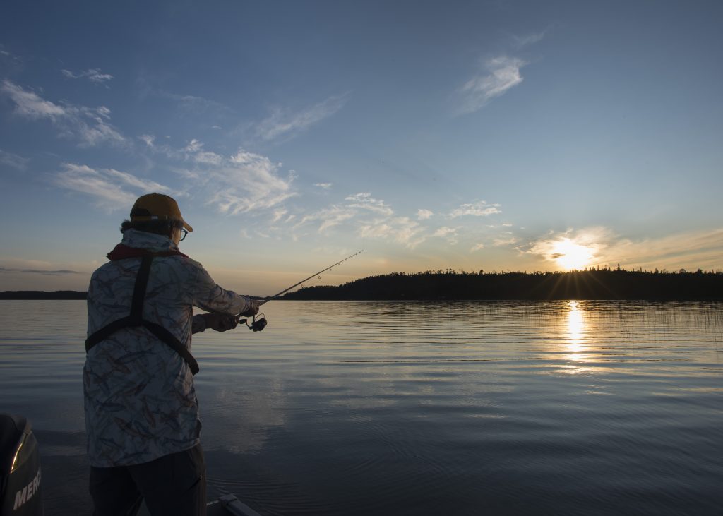 angler on lake