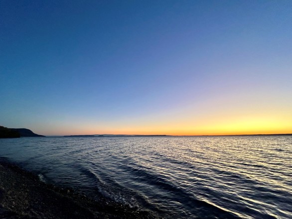 sunset over lake